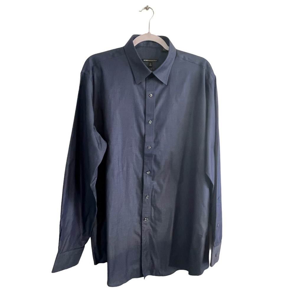 NWT 90's BCBG Maxazria Indigo Long Sleeves Polo Shirt (17 / 34 - 35 / XL)